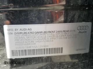 2005 Audi A4 SE z VIN WAULC68E55A125999, wystawiony jako Copart lot #59005775 z przebiegiem 165 773 mil mil oraz Szkoda całkowita • Salvage title. Historia ofert i sprzedaży dostępna na DreamBid. Obrazek 12.