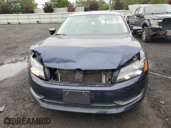 2014 Volkswagen Passat SE with VIN 1VWBP7A30EC008267, listed as a Copart auction lot 60261435 with 93,306 mi miles and Salvage title. Bid and sale history available at DreamBid. Image 5.