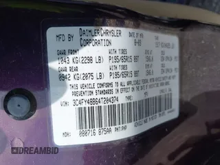 2004 Chrysler PT Cruiser z VIN 3C4FY48B64T204374, wystawiony jako IAAI lot #41539459 z przebiegiem 123 425 mil mil oraz . Historia ofert i sprzedaży dostępna na DreamBid. Obrazek 9.