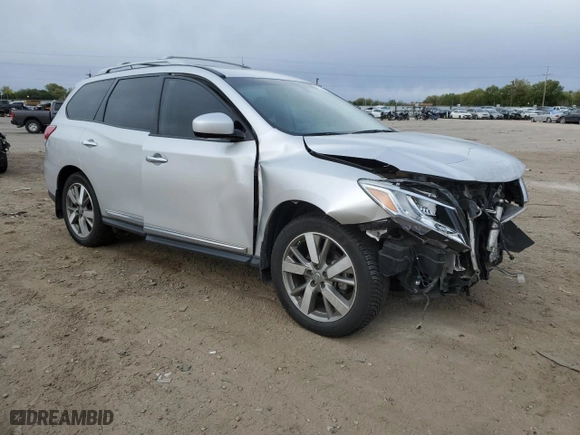 2015 Nissan Pathfinder Platinum with VIN 5N1AR2MM7FC608068, listed as a Copart auction lot 53349734 with 61,597 mi miles and Salvage Title. Bid and sale history available at carsss.com. Image 4.