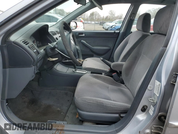 2002 Honda Civic LX with VIN 2HGES16532H577033, listed as a Copart auction lot 52639645 with 105,095 mi miles and Salvage Title. Bid and sale history available at DreamBid. Image 7.