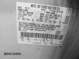 2011 Ford Explorer with VIN 1FMHK7B84BGA45764, listed as a IAAI auction lot 41935339 with 215,206 mi miles and . Bid and sale history available at DreamBid. Image 9.