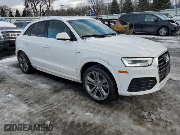 2017 Audi Q3 Prestige with VIN WA1GCCFS0HR015843, listed as a Copart auction lot 43771905 with 56,682 mi miles and Salvage Title. Bid and sale history available at carsss.com. Image 4.