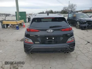 2023 Hyundai Kona N Line with VIN KM8K33A32PU976483, listed as a Copart auction lot 84479774 with 25,351 mi miles and Salvage Title. Bid and sale history available at carsss.com. Image 6.