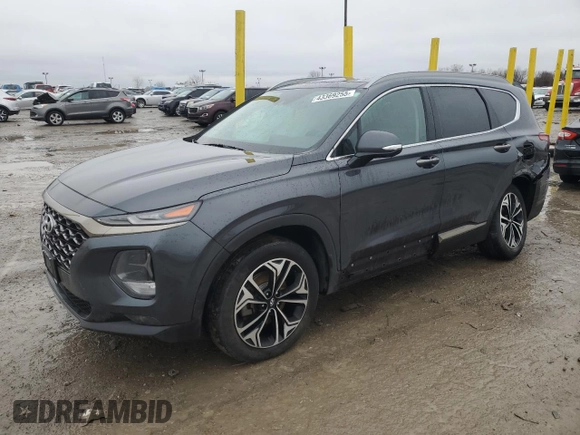 2020 Hyundai Santa Fe Limited with VIN 5NMS5CAA9LH217487, listed as a Copart auction lot 43369255 with 52,798 mi miles and Salvage Title. Bid and sale history available at carsss.com. Image 1.