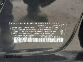 2012 Volkswagen Jetta SE with VIN 3VWDX7AJ3CM338441, listed as a Copart auction lot 60853055 with 151,075 mi miles and Salvage title. Bid and sale history available at DreamBid. Image 12.