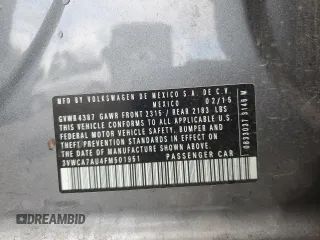 2015 Volkswagen Golf S z VIN 3VWCA7AU4FM501951, wystawiony jako Copart lot #57147825 z przebiegiem 159 178 mil mil oraz Szkoda całkowita • Salvage title. Historia ofert i sprzedaży dostępna na DreamBid. Obrazek 13.