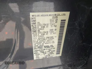 2006 Nissan Titan LE z VIN 1N6AA07B76N512436, wystawiony jako IAAI lot #42447569 z przebiegiem 152 215 mil mil oraz . Historia ofert i sprzedaży dostępna na DreamBid. Obrazek 9.