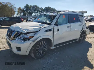 2020 Nissan Armada Platinum with VIN JN8AY2NFXL9361522, listed as a Copart auction lot 80917344 with Not Provided miles and Salvage Title. Bid and sale history available at carsss.com. Image 1.