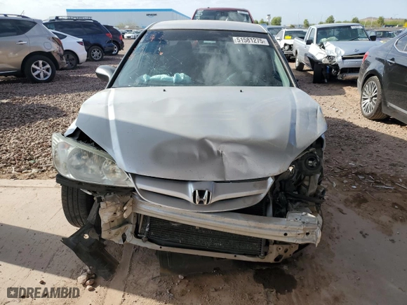 2005 Honda Civic Sdn VP SSRSv with VIN 1HGES16475L018308, listed as a Copart auction lot 51581275 with 0 mi miles and Salvage Title. Bid and sale history available at carsss.com. Image 5.