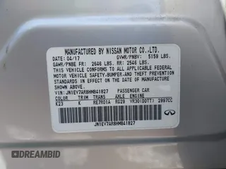 2017 Infiniti Q50 Premium with VIN JN1EV7AR8HM841827, listed as a IAAI auction lot 42663637 with 55,510 mi miles and . Bid and sale history available at DreamBid. Image 9.