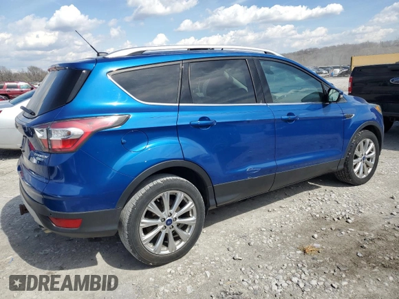 2017 Ford Escape Titanium with VIN 1FMCU9J9XHUA93760, listed as a Copart auction lot 50472375 with 104,247 mi miles and Salvage Title. Bid and sale history available at carsss.com. Image 3.