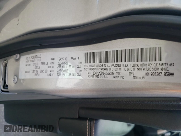 2017 Jeep Cherokee Limited with VIN 1C4PJMDB8HW512340, listed as a Copart auction lot 49823865 with 130,386 mi miles and Salvage Title. Bid and sale history available at carsss.com. Image 15.