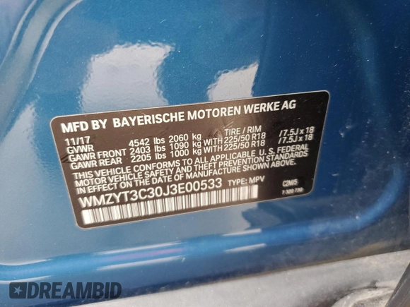 2018 MINI Countryman Cooper S with VIN WMZYT3C30J3E00533, listed as a Copart auction lot 70976664 with 39,469 mi miles and Salvage Title. Bid and sale history available at carsss.com. Image 12.