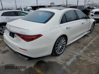 2023 Mercedes-Benz S-Class S 500 with VIN W1K6G6DB1PA209925, listed as a Copart auction lot 45128295 with 20,406 mi miles and Salvage Title. Bid and sale history available at carsss.com. Image 3.