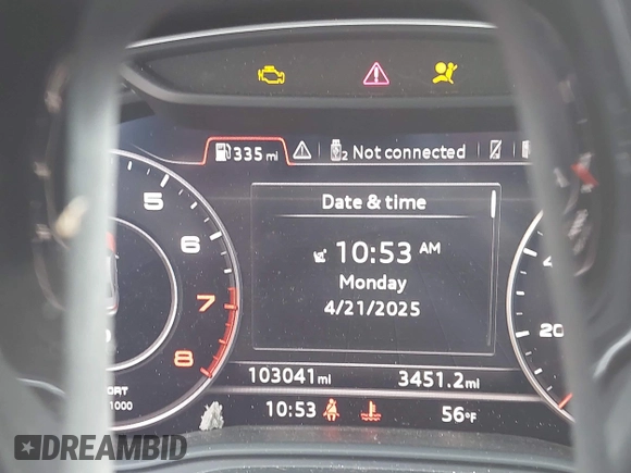 2017 Audi A4 Premium Plus with VIN WAUENAF45HN019873, listed as a IAAI auction lot 42081103 with 103,041 mi miles. Bid and sale history available at carsss.com. Image 7.