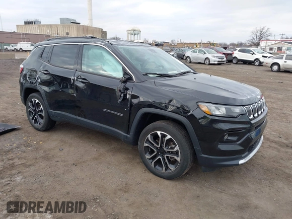 2022 Jeep Compass High Altitude with VIN 3C4NJDCBXNT196157, listed as a IAAI auction lot 41908123 with 33,532 mi miles and . Bid and sale history available at carsss.com. Image 1.