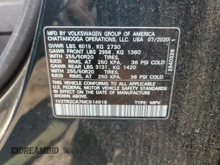 2021 Volkswagen Atlas SEL Premium с VIN 1V2TR2CA7MC514918, выставлен на аукционе Copart как лот 56557645 с пробегом 34 148 миль миль и Списание • Salvage title. История ставок и продаж доступна на DreamBid. Изображение 13.