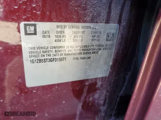2016 Chevrolet Malibu LS with VIN 1G1ZB5ST3GF313971, listed as a Copart auction lot 47737505 with 99,747 mi miles and Salvage Title. Bid and sale history available at carsss.com. Image 12.