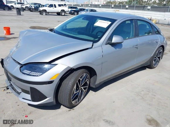 2023 Hyundai IONIQ 6 SEL with VIN KMHM34AC6PA028880, listed as a IAAI auction lot 41933779 with 8,348 mi miles. Bid and sale history available at carsss.com. Image 2.