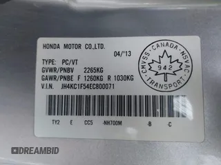 2014 Acura RLX Tech Pkg with VIN JH4KC1F54EC800071, listed as a IAAI auction lot 41311849 with 138,391 mi miles. Bid and sale history available at carsss.com. Image 9.