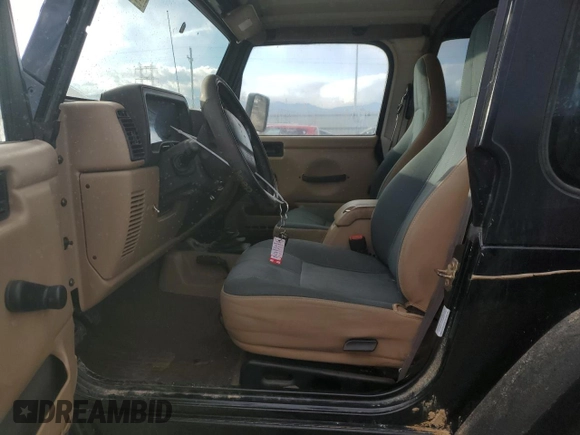 2002 Jeep Wrangler Sahara with VIN 1J4FA59S82P740585, listed as a Copart auction lot 46266265 with 145,129 mi miles and Salvage Title. Bid and sale history available at carsss.com. Image 7.