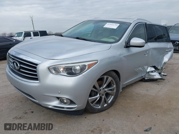 2013 Infiniti JX35 with VIN 5N1AL0MM8DC352896, listed as a IAAI auction lot 41561639 with 158,533 mi miles and . Bid and sale history available at DreamBid. Image 18.