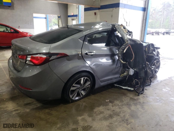 2014 Hyundai Elantra Limited with VIN 5NPDH4AE8EH493349, listed as a Copart auction lot 83904834 with 0 mi miles and Salvage Title. Bid and sale history available at carsss.com. Image 3.