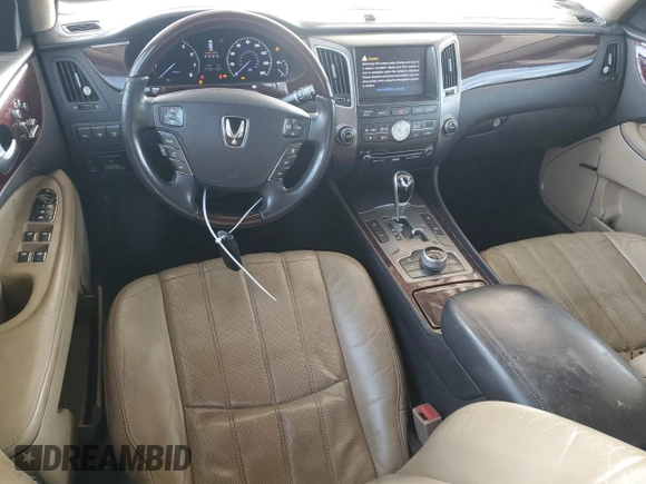 2012 Hyundai Equus Signature with VIN KMHGH4JH5CU043163, listed as a Copart auction lot 50633555 with 201,133 mi miles and Salvage Title. Bid and sale history available at DreamBid. Image 8.