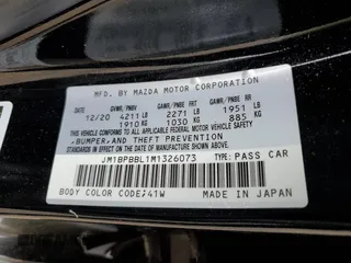 2021 Mazda 3 Select with VIN JM1BPBBL1M1326073, listed as a Copart auction lot 57518645 with 78,299 mi miles and Salvage title. Bid and sale history available at DreamBid. Image 12.