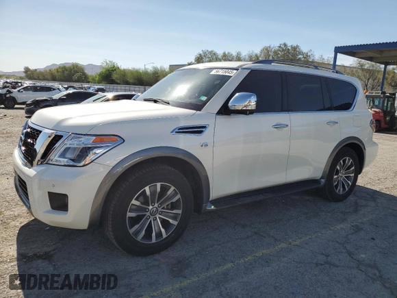 2019 Nissan Armada SL z VIN JN8AY2NDXK9087199, wystawiony jako Copart lot #56715045 z przebiegiem 56 930 mil mil oraz Szkoda całkowita • Salvage title. Historia ofert i sprzedaży dostępna na DreamBid. Obrazek 1.