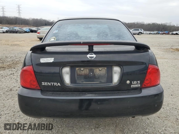2006 Nissan Sentra S with VIN 3N1CB51D16L623079, listed as a Copart auction lot 47757305 with 227,801 mi miles and Salvage Title. Bid and sale history available at DreamBid. Image 6.