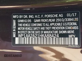 2017 Porsche Cayenne with VIN WP1AA2A21HKA88424, listed as a IAAI auction lot 42475713 with 121,942 mi miles and . Bid and sale history available at DreamBid. Image 9.
