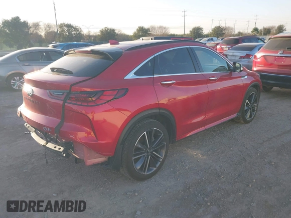 2023 Infiniti QX55 Essential with VIN 3PCAJ5KR1PF109377, listed as a IAAI auction lot 41172660 with 32,695 mi miles and . Bid and sale history available at DreamBid. Image 4.