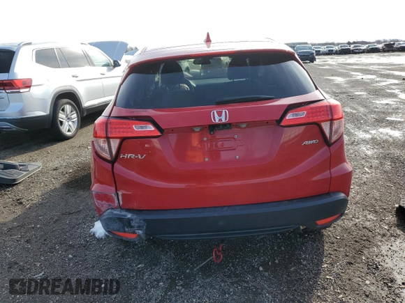 2016 Honda HR-V EX with VIN 3CZRU6H5XGM750652, listed as a Copart auction lot 49875265 with Not Provided miles and Salvage Title. Bid and sale history available at DreamBid. Image 6.
