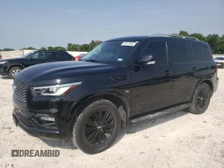 2019 Infiniti QX80 LUXE with VIN JN8AZ2NE2K9230913, listed as a Copart auction lot 57617074 with 95,985 mi miles and Salvage Title. Bid and sale history available at carsss.com. Image 1.