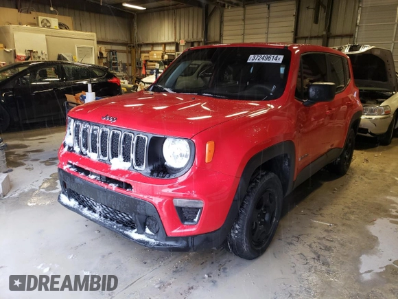 2020 Jeep Renegade Sport z VIN ZACNJBAB2LPK96116, wystawiony jako Copart lot #37249614 z przebiegiem 73 424 mil mil oraz Szkoda całkowita • Salvage title. Historia ofert i sprzedaży dostępna na DreamBid. Obrazek 1.