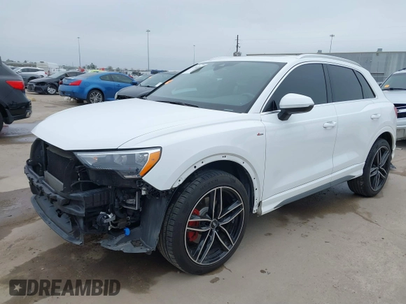 2021 Audi Q3 S line Premium with VIN WA1DECF38M1075416, listed as a IAAI auction lot 41582497 with 78,417 mi miles. Bid and sale history available at carsss.com. Image 19.