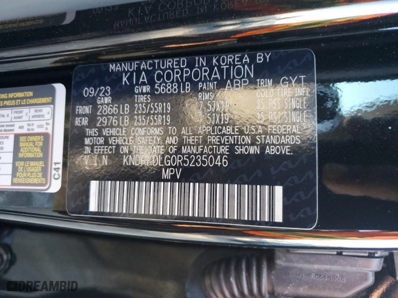 2024 Kia Sorento Hybrid SX Prestige with VIN KNDRKDLG0R5235046, listed as a Copart auction lot 73422164 with 4,919 mi miles and Salvage Title. Bid and sale history available at carsss.com. Image 13.