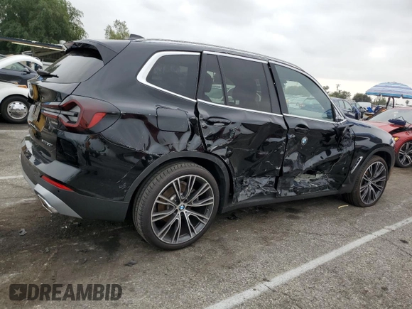2024 BMW X3 sDrive30i with VIN WBX47DP04RN287713, listed as a Copart auction lot 50935325 with 6,626 mi miles and Salvage Title. Bid and sale history available at DreamBid. Image 3.
