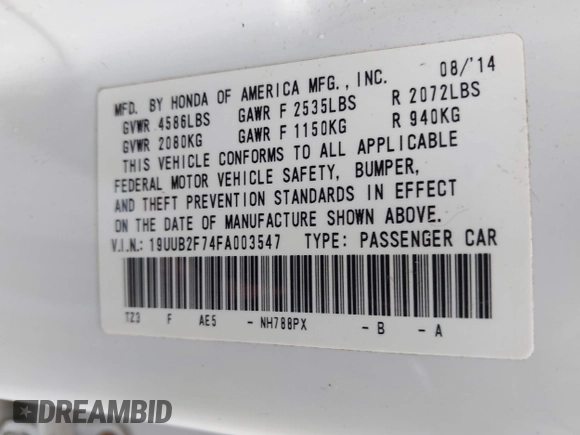 2015 Acura TLX Advance with VIN 19UUB2F74FA003547, listed as a IAAI auction lot 42101526 with 129,388 mi miles and . Bid and sale history available at DreamBid. Image 9.