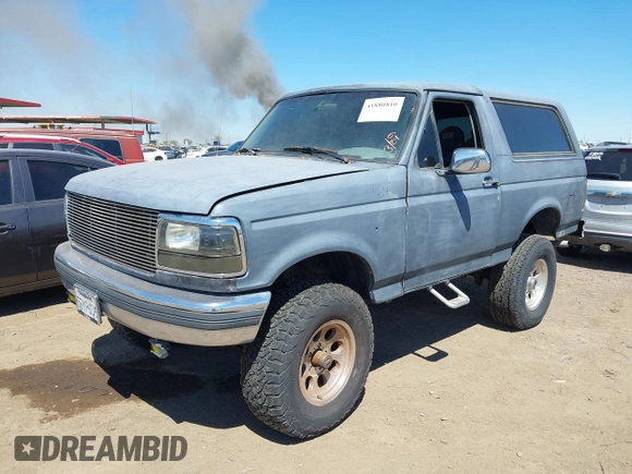 1995 Ford Bronco Custom with VIN 1FMEU15H5SLB65909, listed as a IAAI auction lot 41880810 with 216,927 mi miles. Bid and sale history available at carsss.com. Image 2.