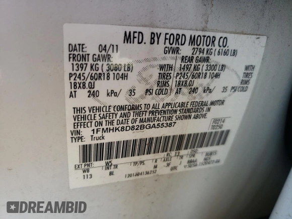 2011 Ford Explorer XLT z VIN 1FMHK8D82BGA55387, wystawiony jako Copart lot #59358495 z przebiegiem 124 152 mil mil oraz Szkoda całkowita • Salvage title. Historia ofert i sprzedaży dostępna na DreamBid. Obrazek 13.