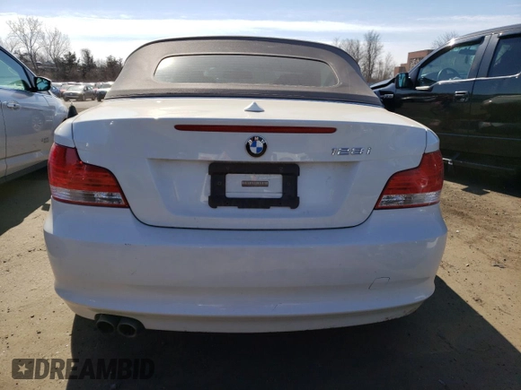 2009 BMW 1 Series 128i with VIN WBAUN13589VH81608, listed as a Copart auction lot 47283005 with 65,158 mi miles and Salvage Title. Bid and sale history available at carsss.com. Image 6.