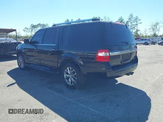 2017 Ford Expedition EL Limited with VIN 1FMJK1KT5HEA52617, listed as a IAAI auction lot 41865482 with 165,623 mi miles. Bid and sale history available at carsss.com. Image 3.