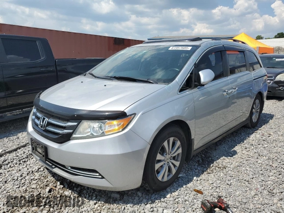 2014 Honda Odyssey EX-L with VIN 5FNRL5H63EB042207, listed as a Copart auction lot 61957605 with 204,563 mi miles and Salvage title. Bid and sale history available at DreamBid. Image 1.