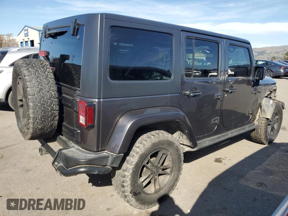 2017 Jeep Wrangler Unlimited Sahara with VIN 1C4BJWEG7HL618442, listed as a Copart auction lot 44628985 with 66,582 mi miles and Salvage Title. Bid and sale history available at carsss.com. Image 3.