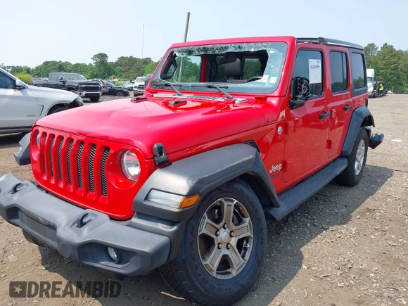 2020 Jeep Wrangler Unlimited Sport S with VIN 1C4HJXDN8LW122928, listed as a IAAI auction lot 42430099 with 58,454 mi miles and . Bid and sale history available at DreamBid. Image 2.