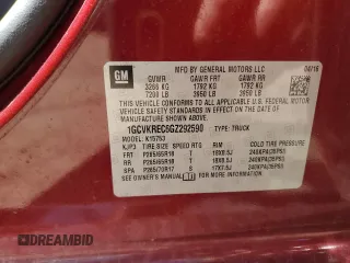 2016 Chevrolet Silverado 1500 LT with VIN 1GCVKREC6GZ292590, listed as a Copart auction lot 56222415 with 41,980 mi miles and Clean Title. Bid and sale history available at DreamBid. Image 12.