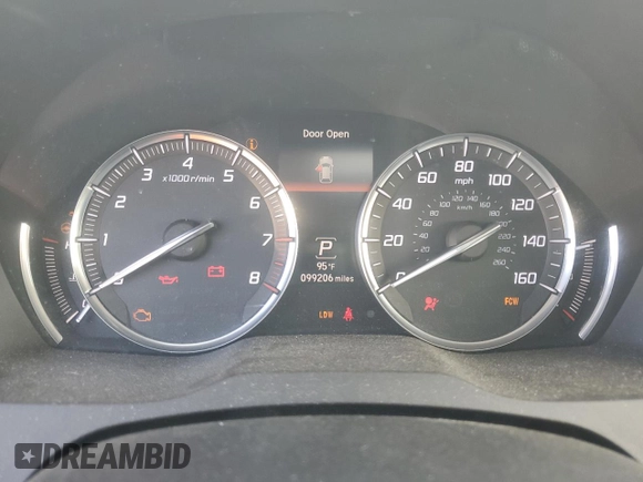 2015 Acura MDX Tech Pkg with VIN 5FRYD4H45FB016595, listed as a Copart auction lot 54501805 with 99,206 mi miles and Salvage Title. Bid and sale history available at carsss.com. Image 9.